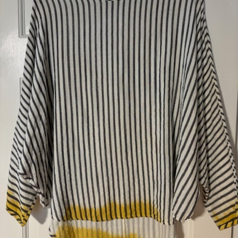 Kiyo USA Dip-Dyed Striped Top